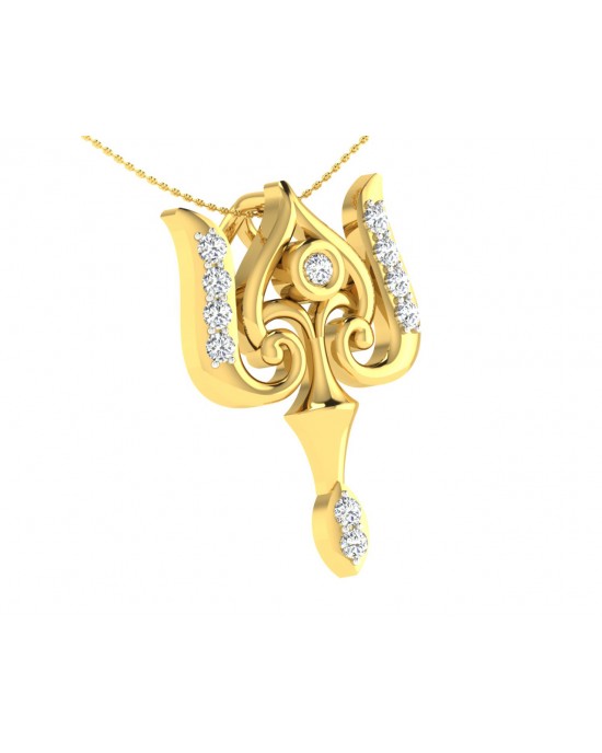 Auspicious Shiv Trident Pendant in Gold Auspicious Shiv Trident Pendant in Gold