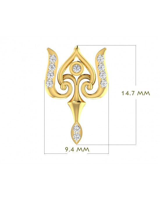 Auspicious Shiv Trident Pendant in Gold Auspicious Shiv Trident Pendant in Gold