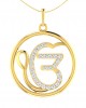 Auspicious Ik Onkaar Gold Pendant with Diamonds Auspicious Ik Onkaar Gold Pendant with Diamonds