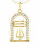 Auspicious Shiv ling and Shiv trishul pendant in gold with diamonds Auspicious Shiv ling and Shiv trishul pendant in gold with diamonds