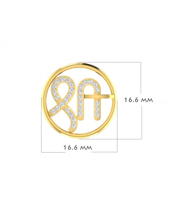 Auspicious Shri Pendant in Gold with diamonds Auspicious Shri Pendant in Gold with diamonds