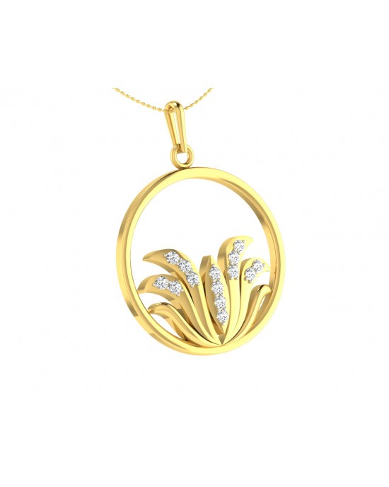 Auspicious Lotus Pendant in Gold with Diamonds Auspicious Lotus Pendant in Gold with Diamonds