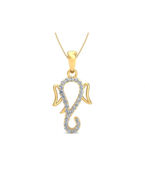 Auspicious Ganpati Gift Pendant in Gold with diamonds Auspicious Ganpati Gift Pendant in Gold with diamonds