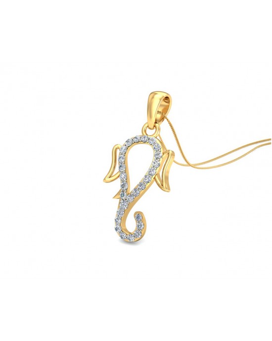 Auspicious Ganpati Gift Pendant in Gold with diamonds Auspicious Ganpati Gift Pendant in Gold with diamonds