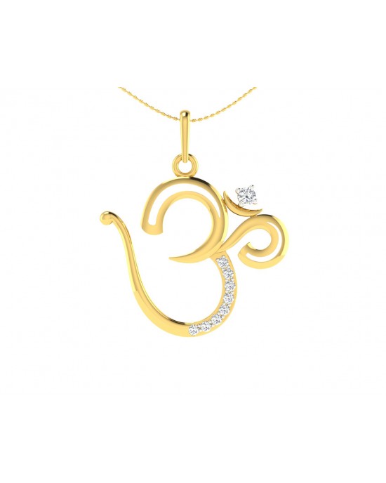 Om Pendant in Gold with diamonds Om Pendant in Gold with diamonds