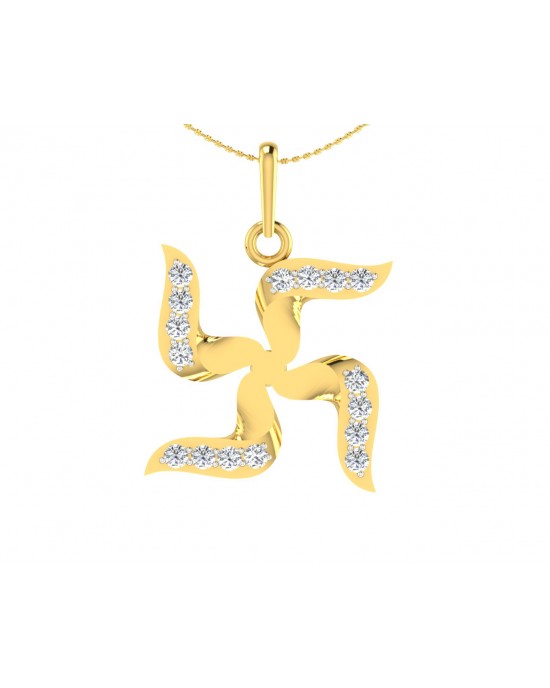 Gold Swastika Pendant with diamonds Gold Swastika Pendant with diamonds