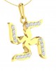 Gold Swastika Pendant with diamonds Gold Swastika Pendant with diamonds
