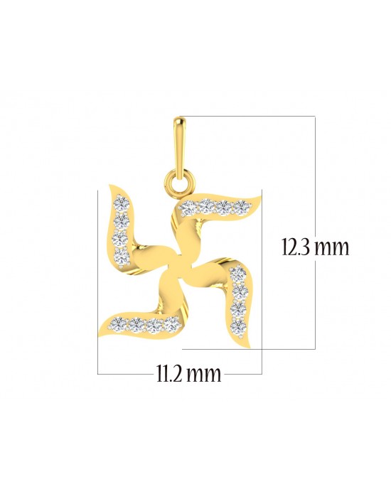 Gold Swastika Pendant with diamonds Gold Swastika Pendant with diamonds
