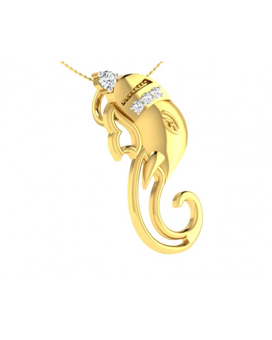 Divine Ganpati Pendant in gold with diamonds Divine Ganpati Pendant in gold with diamonds