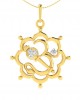 Propitious Om with Mace pendant in gold & diamonds Propitious Om with Mace pendant in gold & diamonds