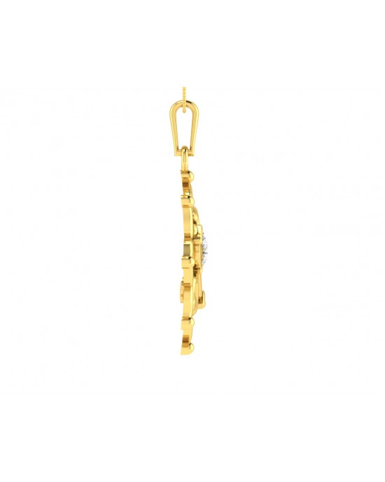 Propitious Om with Mace pendant in gold & diamonds Propitious Om with Mace pendant in gold & diamonds