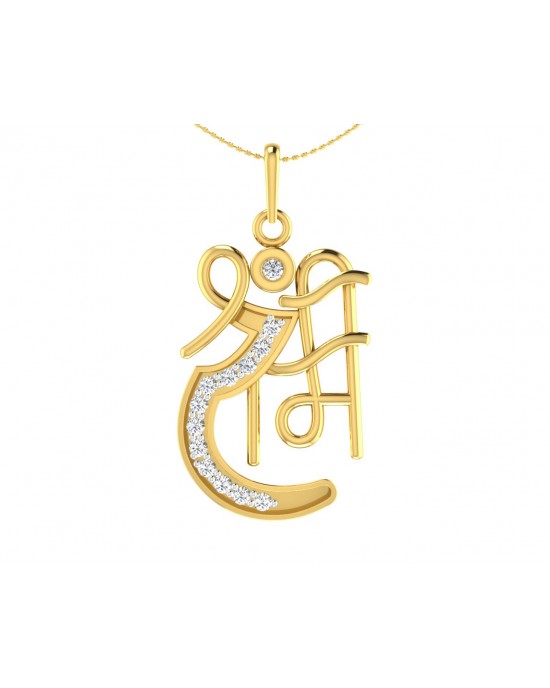 Propitious Shri Ram pendant in gold with diamonds Propitious Shri Ram pendant in gold with diamonds