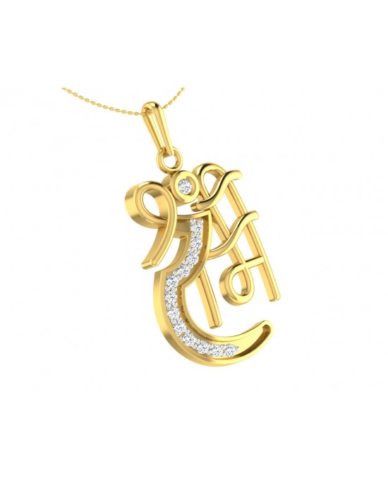 Propitious Shri Ram pendant in gold with diamonds Propitious Shri Ram pendant in gold with diamonds