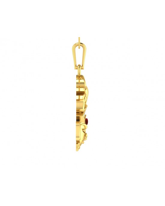 Auspicious Durga Pendant in Gold with diamonds Auspicious Durga Pendant in Gold with diamonds