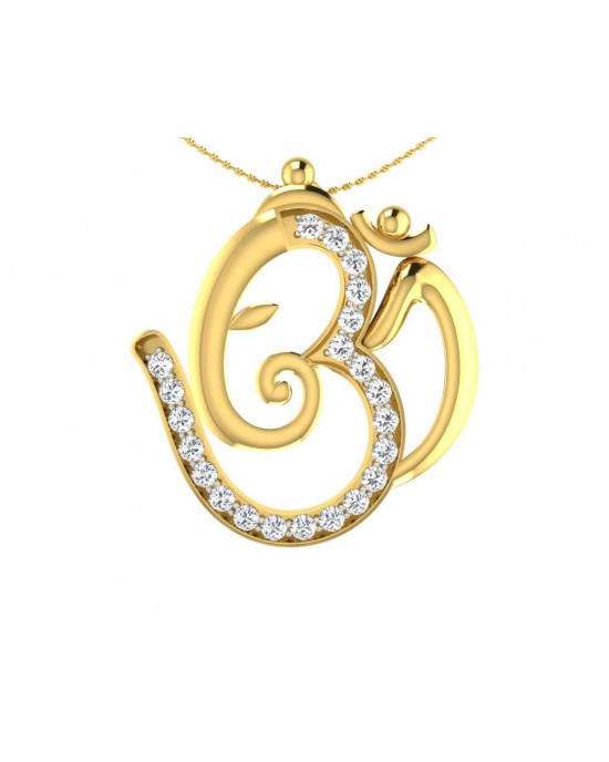 Propitious Om Ganpati Pendant in gold with diamonds Propitious Om Ganpati Pendant in gold with diamonds