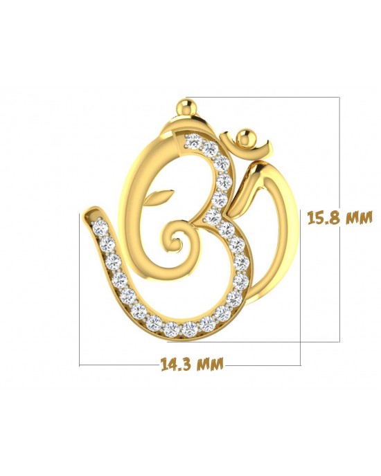 Propitious Om Ganpati Pendant in gold with diamonds Propitious Om Ganpati Pendant in gold with diamonds