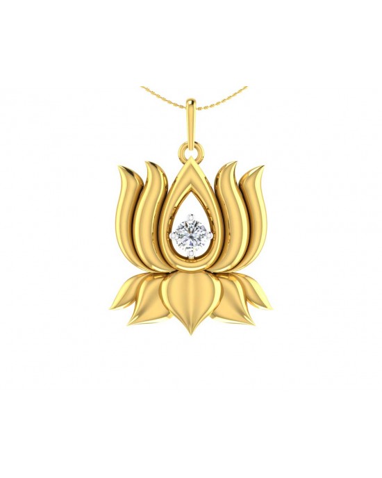 Auspicious Lotus Pendant in Gold Auspicious Lotus Pendant in Gold