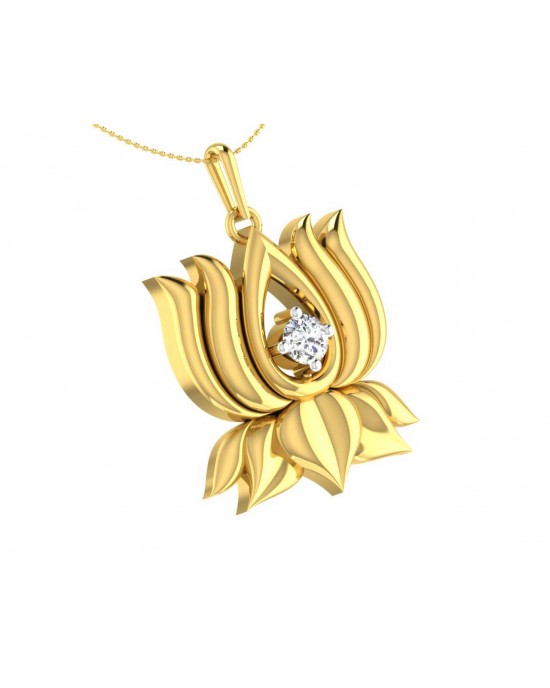 Auspicious Lotus Pendant in Gold Auspicious Lotus Pendant in Gold