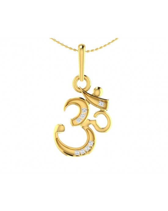 Ornate Aum Pendant in Gold with diamonds Ornate Aum Pendant in Gold with diamonds