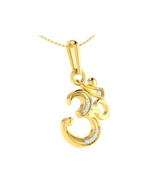 Ornate Aum Pendant in Gold with diamonds Ornate Aum Pendant in Gold with diamonds