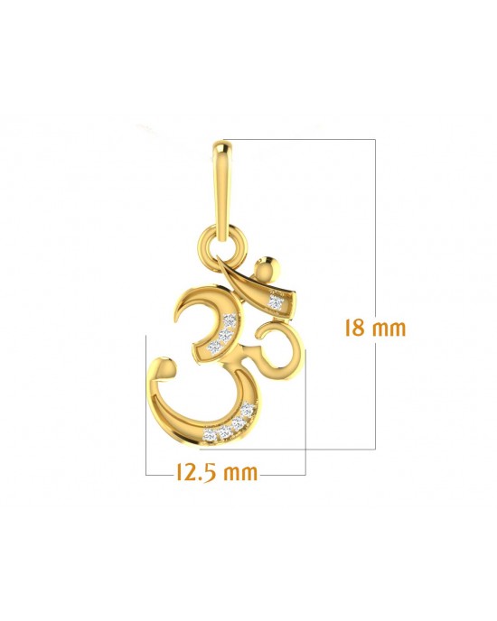 Ornate Aum Pendant in Gold with diamonds Ornate Aum Pendant in Gold with diamonds