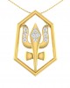 Shiv Trishul & Damroo Pendant in gold with diamonds Shiv Trishul & Damroo Pendant in gold with diamonds