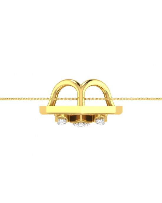 Shiv Trishul & Damroo Pendant in gold with diamonds Shiv Trishul & Damroo Pendant in gold with diamonds