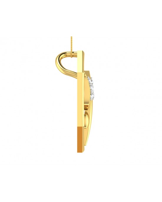 Shiv Trishul & Damroo Pendant in gold with diamonds Shiv Trishul & Damroo Pendant in gold with diamonds