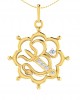 Auspicious Om with Trident pendant in Gold Auspicious Om with Trident pendant in Gold