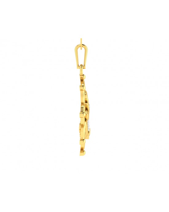 Auspicious Om with Trident pendant in Gold Auspicious Om with Trident pendant in Gold