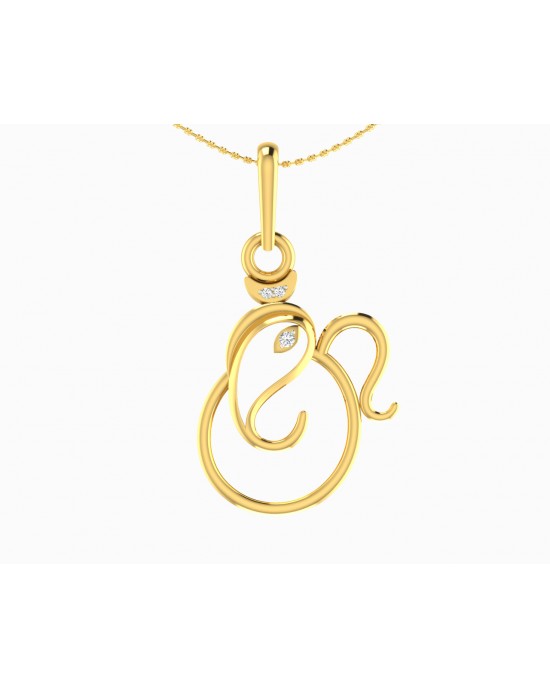 Gold Ganesh pendant with diamonds Gold Ganesh pendant with diamonds