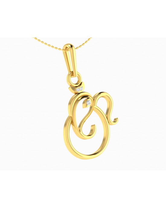 Gold Ganesh pendant with diamonds Gold Ganesh pendant with diamonds