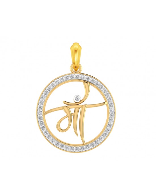 Maa pendant in gold with diamonds Maa pendant in gold with diamonds