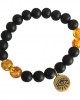 Evil Eye Amber beads bracelet in Gold Evil Eye Amber beads bracelet in Gold