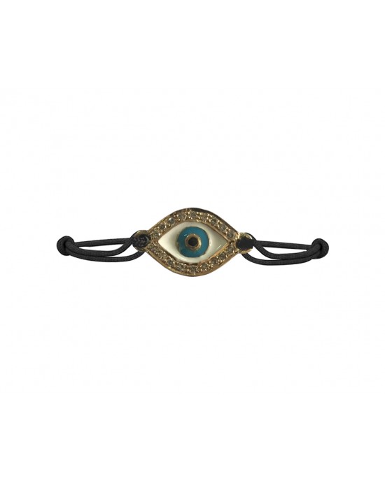 Evil Eye Bracelet in Gold with Diamond & Enamel Evil Eye Bracelet in Gold with Diamond & Enamel