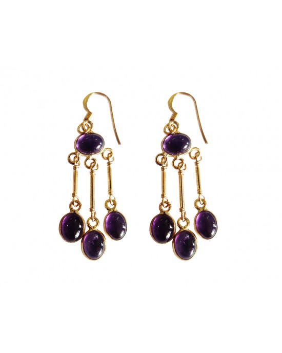 Amethyst Earrings in gold plated silver Amethyst Earrings in gold plated silver