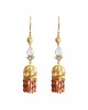 Long Jhumkis in silver with Color stones Long Jhumkis in silver with Color stones