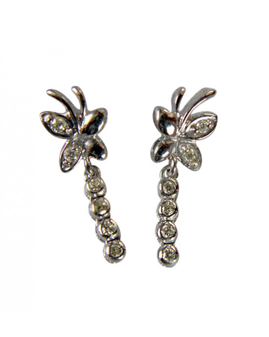 Butterfly Diamond Earring in White Gold Butterfly Diamond Earring in White Gold