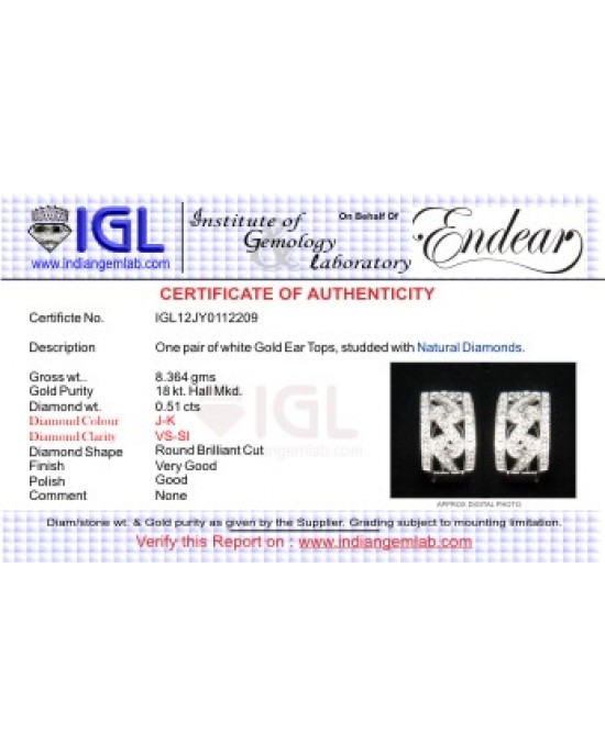 Diamond Half Balis Earring Diamond Half Balis Earring