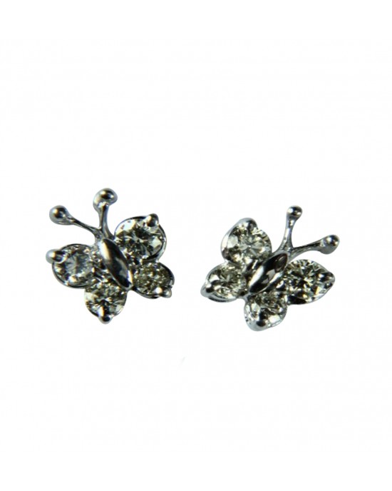 Diamond Butterfly Earring with Diamonds in White Gold Diamond Butterfly Earring with Diamonds in White Gold