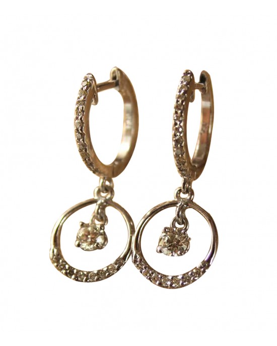 Diamond Hoops with Circle Diamond Hoops with Circle