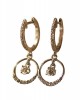 Diamond Hoops with Circle Diamond Hoops with Circle