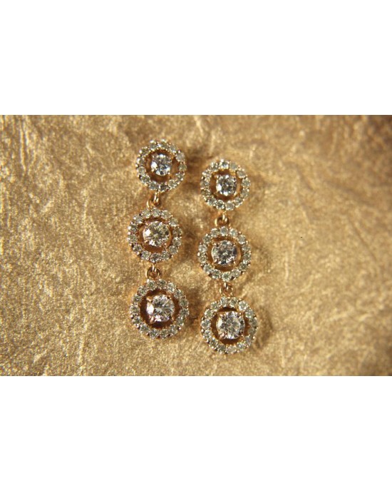 Diamond Triple Cluster Earrings Diamond Triple Cluster Earrings