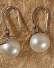 Pearl Drops on Diamond Hoops Pearl Drops on Diamond Hoops
