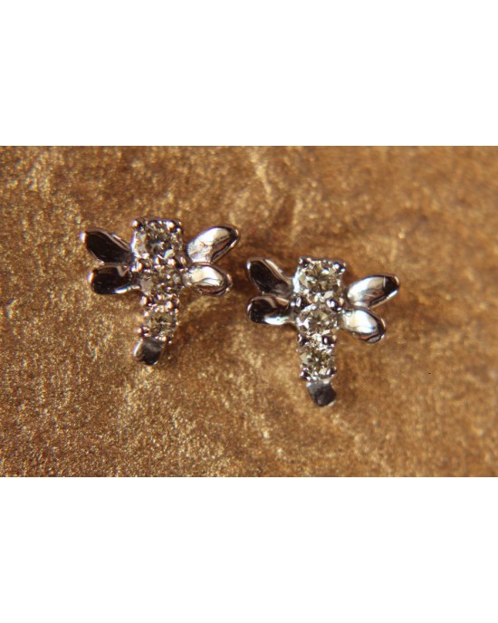 Diamond Earrings Dragonfly Design Diamond Earrings Dragonfly Design