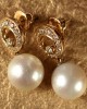 Diamond Earrings with Pearl Drop Diamond Earrings with Pearl Drop