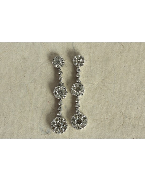 Diamond Earrings with Hanging Clusters Diamond Earrings with Hanging Clusters
