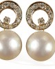 Diamond Earrings with Pearl Drop Diamond Earrings with Pearl Drop