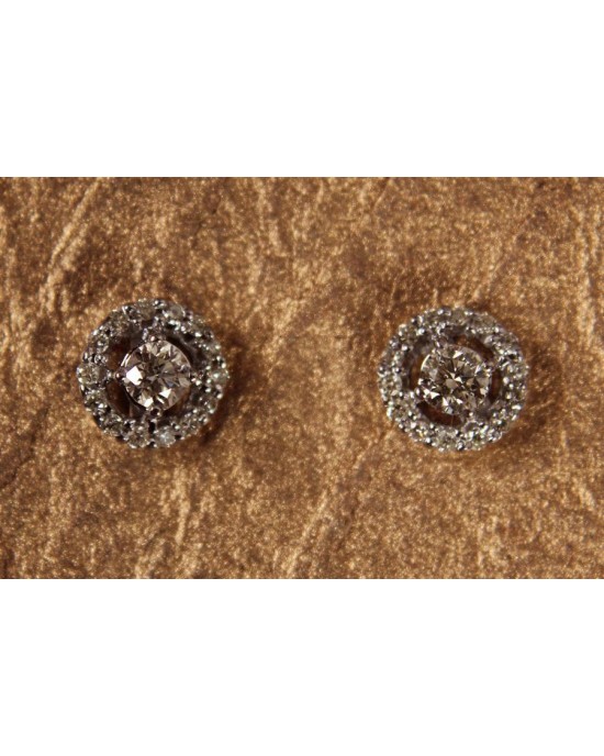 Diamond Cluster Earrings in White Gold Diamond Cluster Earrings in White Gold