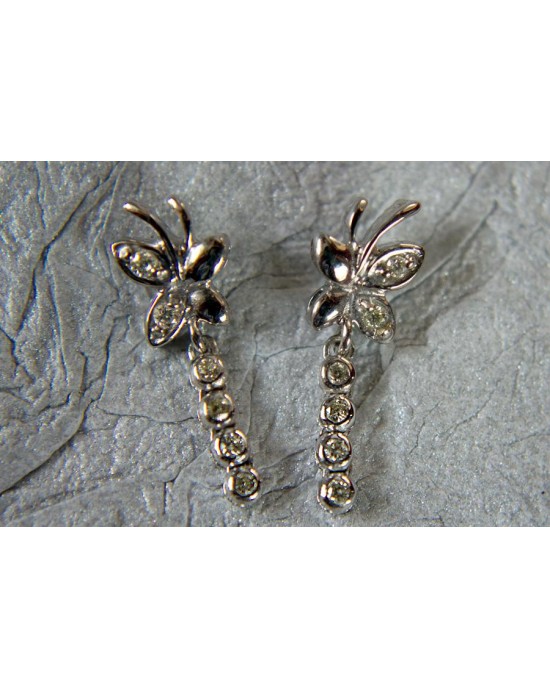 Butterfly Diamond Earring in White Gold Butterfly Diamond Earring in White Gold
